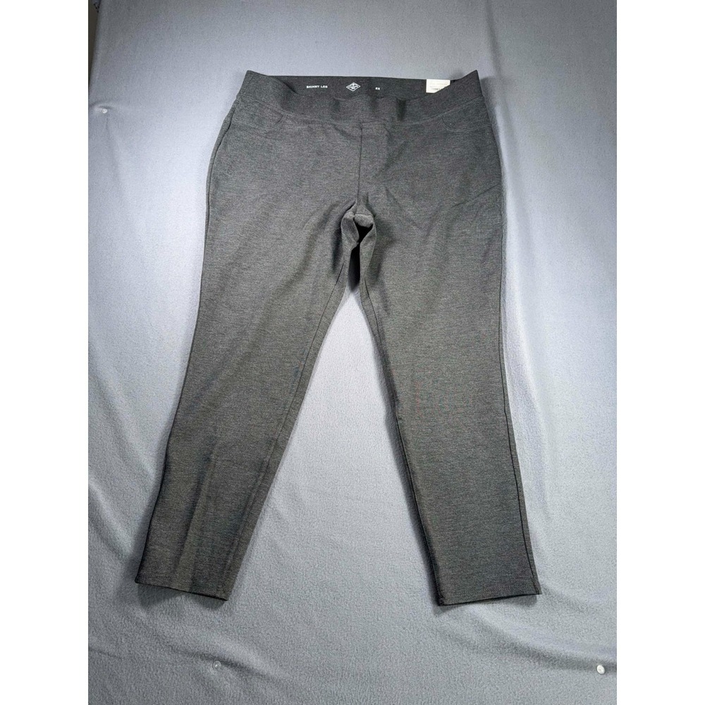 St Johns Bay Leggings Womens 2X Gray Comfort Stretch Skinny Mid Rise 42x29.5
